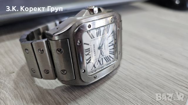 Часовник CARTIER SANTOS 100 от неръждаема стомана, снимка 5 - Мъжки - 46291171