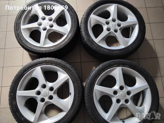4бр. ал джанти Kia (оригинални) 5x114,3 , 7x17 , ET56 , централен отвор 67,1мм, снимка 5 - Гуми и джанти - 51886602