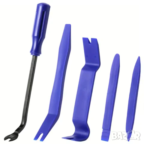 Комплект инструменти за разглобяване интериора на автомобил, 5 части / сини