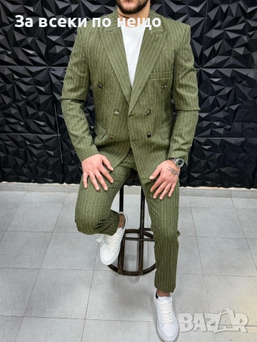 Мъжки Маслено Зелен Костюм С Ивизци🔝Абитуриентски Костюм🔝Официален Костюм Код Premium F.17