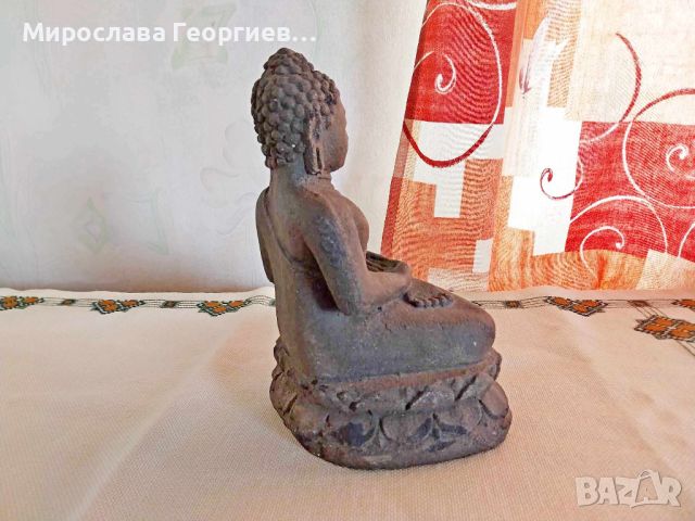 Статуя на Буда, изработена от камък, ръчна изработка, много масивна, тегло около 3 кг, снимка 4 - Антикварни и старинни предмети - 45817826