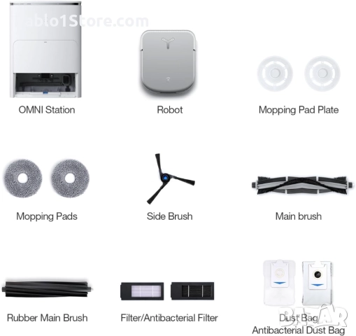 ECOVACS DEEBOT X2 OMNI Роботизирана прахосмукачка с моп 8000Pa, повдигане на мопа 15 мм, измиване с , снимка 8 - Прахосмукачки - 52030847
