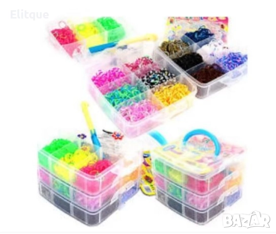 Пластмасов куфар с ластички, 4500 бр в комплекта, снимка 3 - Шноли, диадеми, ленти - 52906155