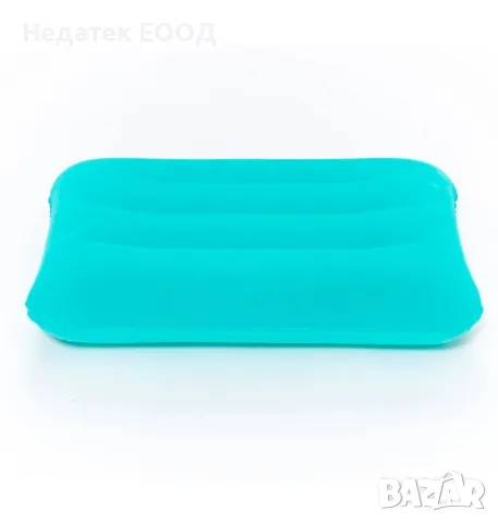 Надуваема кадифена възглавница Bestway, Тюркоаз, 49,5x28 см.