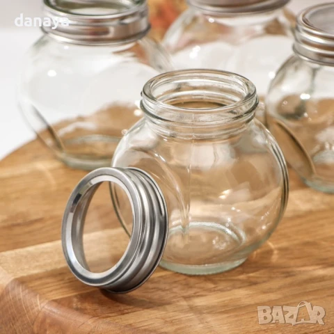 5936 Комплект стъклени бурканчета за подправки, 4 броя, снимка 2 - Съдове за готвене - 50581360