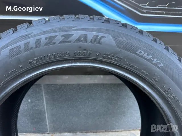 4бр. ПОЧТИ НОВИ ЗИМНИ ГУМИ  BRIDGESTONE BLIZZAL 235/55/R18 100T -8мм., снимка 6 - Гуми и джанти - 48289570