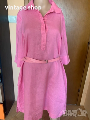 Ленена рокля в розово Christian Berg, размер М/L, снимка 6 - Рокли - 53812725