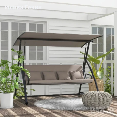 Градинска люлка Outsunny 2 в 1 с функция за накланяне, снимка 6 - Градински мебели, декорация  - 50707080