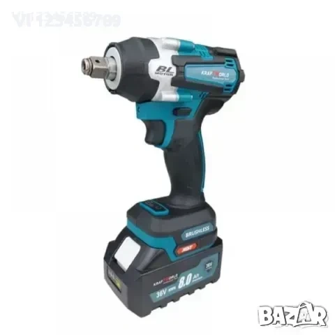 Акумулаторен ударен гайковерт Kraft World- 36 v 2х 8 ah, снимка 3 - Други инструменти - 53843411