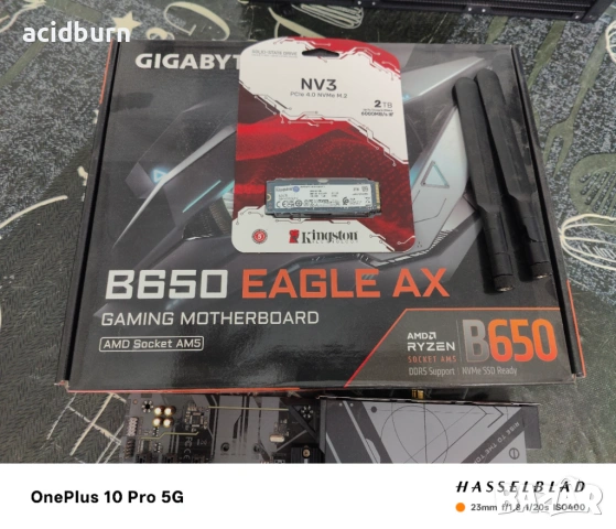 Продавам Ryzen 7 7700 с Gygabyte B650 Eagle AX и 32gb Kingston DDR5, снимка 2 - Процесори - 53204996