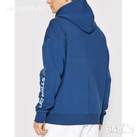 Мъжко спортно горнище REEBOK Les Mills Dreamblend Hoodie Blue, снимка 2 - Спортни дрехи, екипи - 47668788