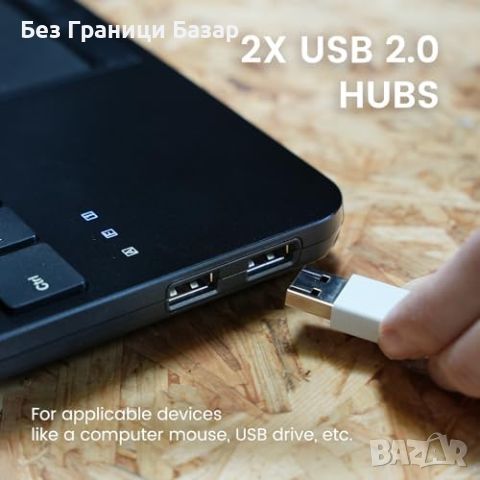 Нова Компактна Клавиатура с Тъчпад + USB Хъбове, Поддръжка Windows, снимка 3 - Клавиатури и мишки - 45641769