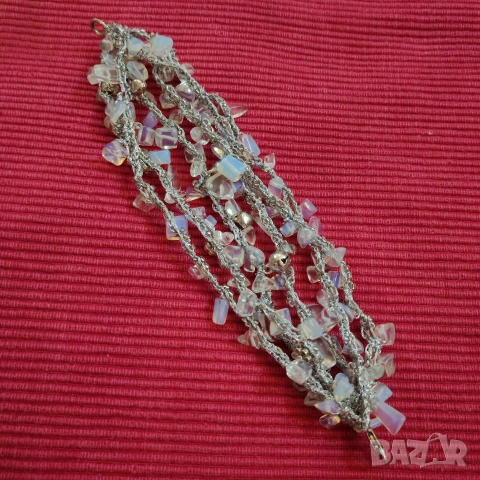 Гривна Новолуние, лунен камък. , снимка 4 - Гривни - 53019842