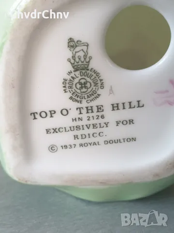 Колекционерска много стара английска порцеланова фигура Royal Doulton Top O'Hill/1937 статуетка 10см, снимка 5 - Колекции - 46957636