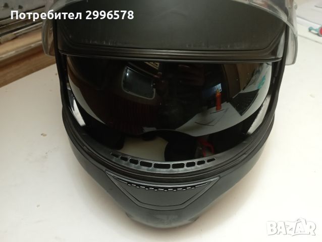 Модулна каска XL ХЛ с тъмни очила слот за слушалки микрофон, снимка 5 - Аксесоари и консумативи - 45375599