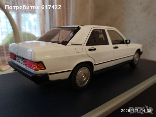 1:18 Метален модел на Mercedes Benz 190E W201-  Norev, снимка 7 - Колекции - 53022820