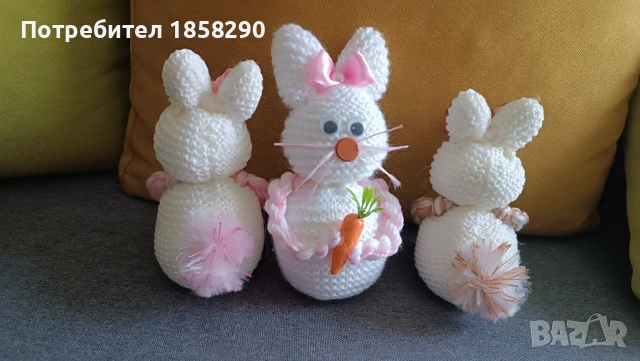 Зайчета от прежда, снимка 2 - Декорация за дома - 54019774