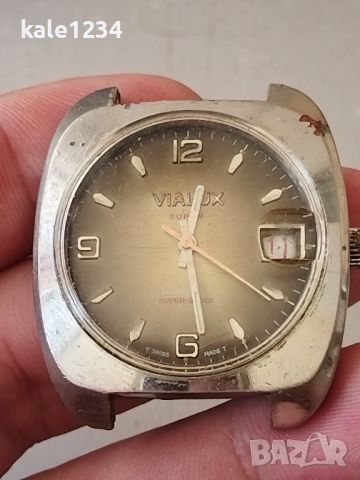 Часовник VIALUX Super. Swiss made. Vintage watch. Швейцарски. Механичен. Мъжки , снимка 2 - Мъжки - 46745013