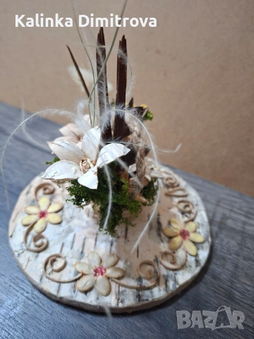 Декорация с цветя от брезова кора., снимка 10 - Декорация за дома - 53099884