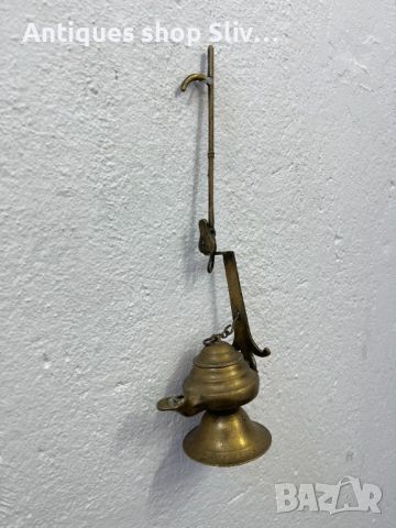 Автентична бронзова маслена лампа. №5265, снимка 2 - Колекции - 45079418