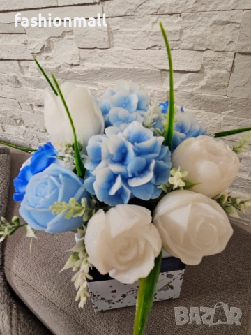 Ароматен сапунен букет, снимка 3 - Изкуствени цветя - 53447829