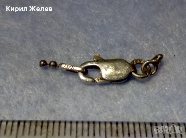 СТАРА СРЕБЪРНА КАРАБИНКА ЗАКОПЧАЛКА За ЛАНЕЦ КОЛИЕ ВЕРИЖКА ГРИВНА СРЕБРО 925 ПРОБА 48265, снимка 2 - Други - 50510772