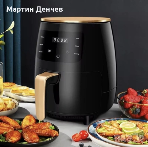 Фритюрник с горещ въздух без масло Air Fryer 8 функции, Капацитет 6L,, снимка 3 - Фритюрници - 53352387
