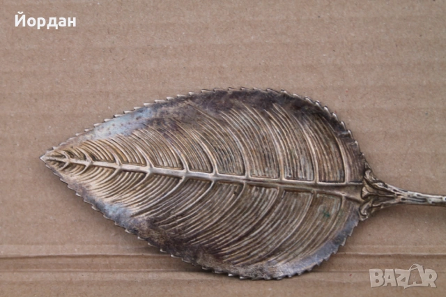 Сребърна лъжица за сервиране, снимка 2 - Други ценни предмети - 54150118