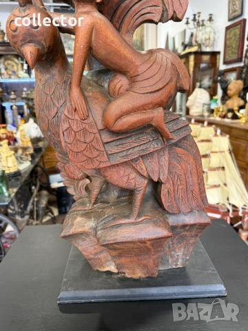 Стара индонезийска дървена скулптура. №8069, снимка 3 - Антикварни и старинни предмети - 54062088