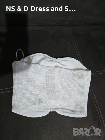 Дамски къс бял топ бюстие, снимка 2 - Потници - 50568290