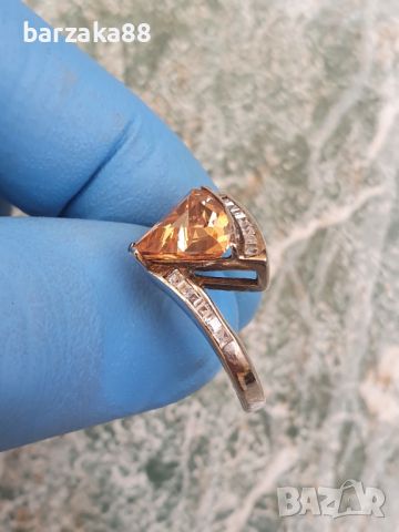 Красив сребърен пръстен с Циркони, снимка 3 - Пръстени - 45300606