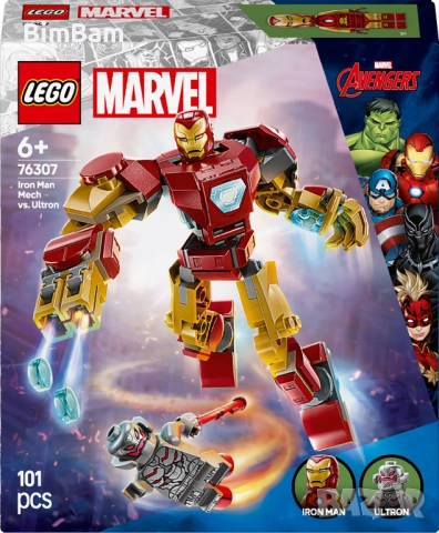 Конструктор LEGO® 76307 Marvel Super Heroes - Железния човек-робот срещу Ултрон / Iron Man 