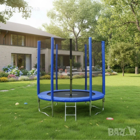 Батут с външна мрежа Jump 6ft - безопасно забавление и тренировка, снимка 3 - Други спортове - 53590138