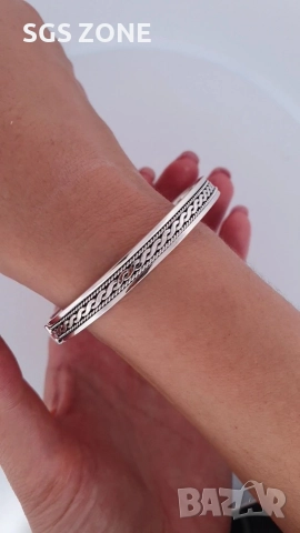 Стилна гривна от сребро 925, снимка 3 - Гривни - 52903788