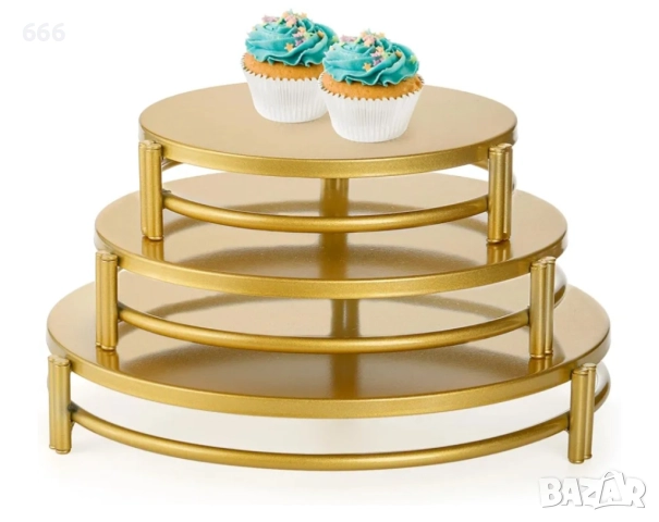 Комплект от 3 поставки за торти, поставка за десерти.