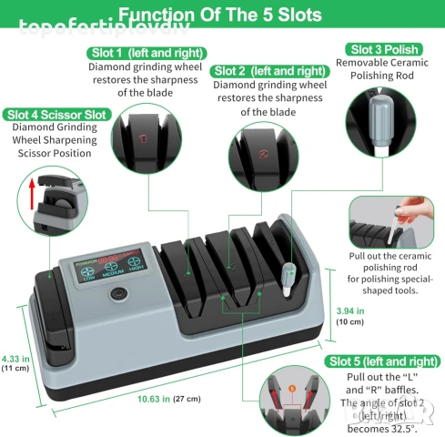 Точило за нож електрическо YOORLEAY, снимка 3 - Ножове - 50936960