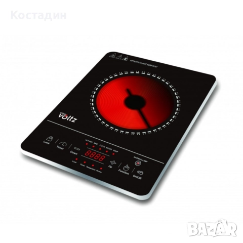 Котлон Voltz, 2000W, Кристална плоча с инфрачервен нагревател, 28х36см, LED екран, Таймер, снимка 3 - Котлони - 52472486
