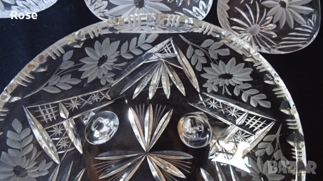 Винтидж  Ges Sechn BLEIKRISTALL Gepresst Оловен кристал от Германия. , снимка 9 - Сервизи - 51425265