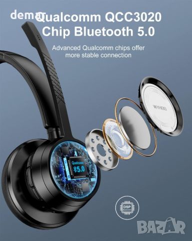 WYHOO Безжична слушалка с AI шумопотискащ микрофон и стойка за зареждане, снимка 3 - Bluetooth слушалки - 45567303