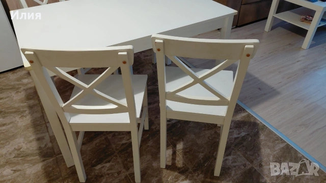 маса с 4 стола комплект , снимка 5 - Маси - 53726181