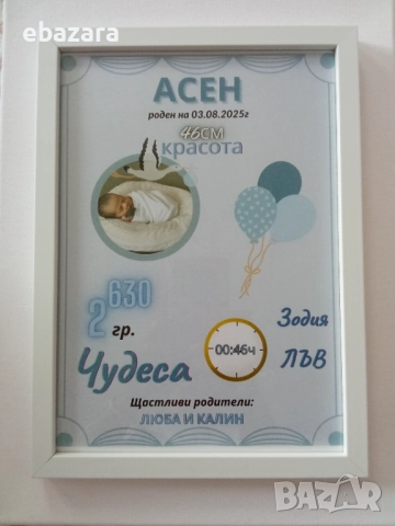 Постер-Бебешки визитки със снимка по избор♥️♥️♥️, снимка 2 - Декорация за дома - 51534745