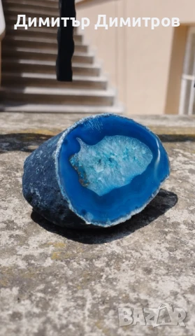 Естествен масивен син ахат. Идея за подарък., снимка 3 - Арт сувенири - 50604470