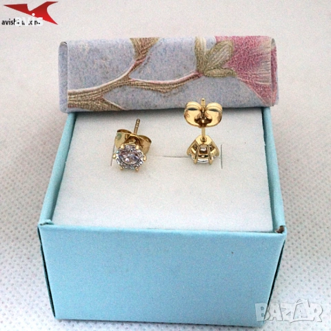 Обеци с 14К златно покритие 2141861, снимка 2 - Обеци - 53474554