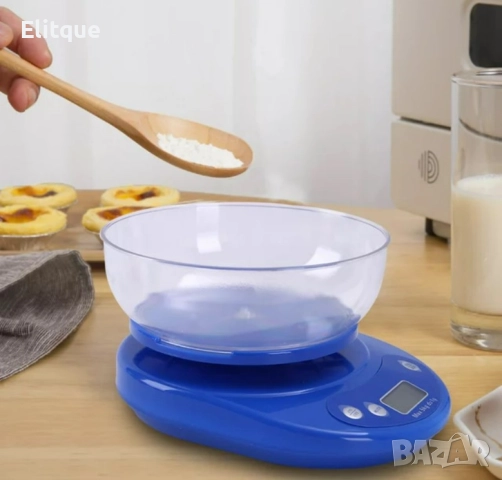 Домакинска везна с капацитет 5 кг + купа- Цвят: Бял., снимка 9 - Други - 52901439