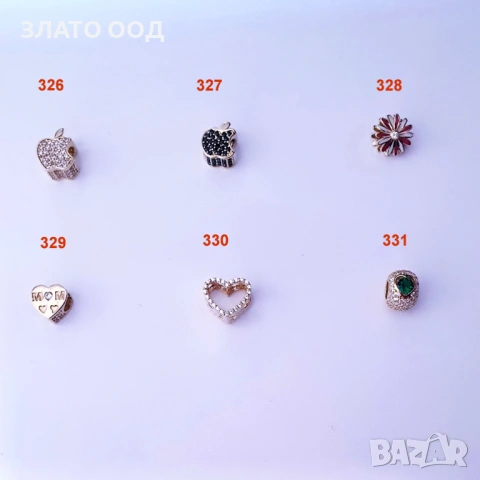 ЗЛАТНИ 14К ТАЛИСМАНИ, стопери, ГРИВНИ тип " PANDORA" , снимка 18 - Гривни - 22138245