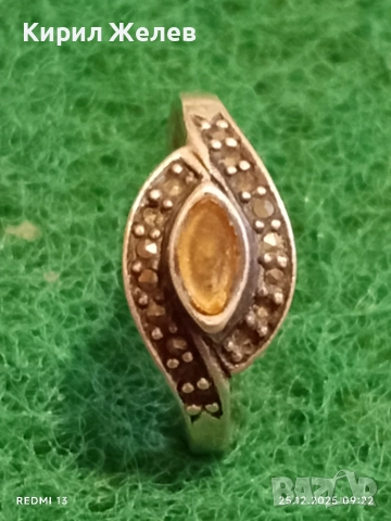 Винтидж сребърен пръстен с малки кристали стил и елегантност 40060, снимка 5 - Пръстени - 52895475