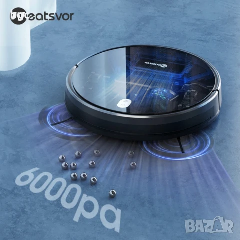 Робот прахосмукачка Neatsvor X520, 6000Pa, 5200mAh, 75 мм височина, моп, до 250m2, черен, снимка 6 - Прахосмукачки - 50470851