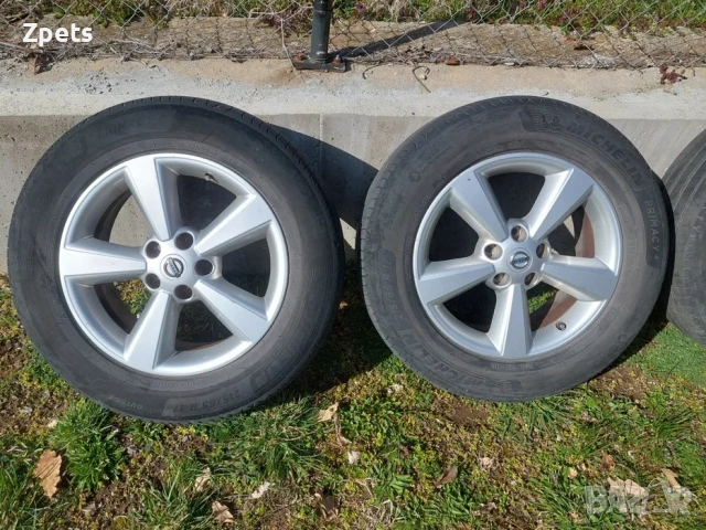 Оригинални джанти Нисан 17 цола с летни гуми Мишелин 215/65/R17, снимка 7 - Гуми и джанти - 53887431