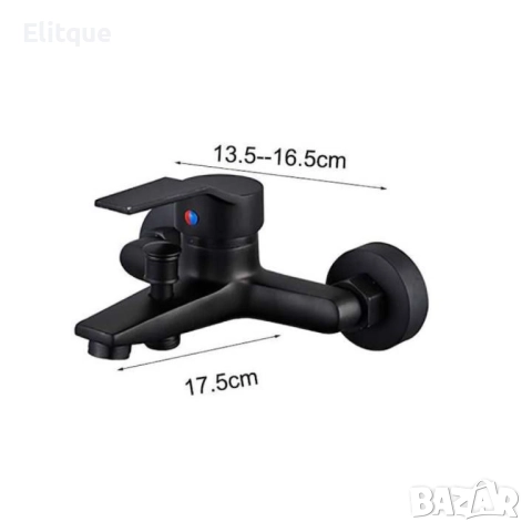 Смесител за баня и душ, черен мат, за вана, с две функции и стенен монтаж, снимка 3 - Други стоки за дома - 52854033