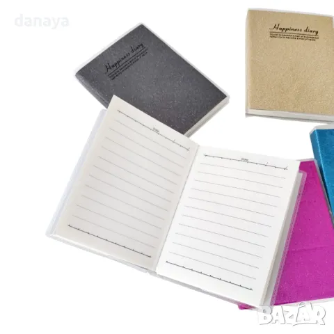 5883 Тефтерче с брокатени корици, 9x7cm, снимка 3 - Ученически пособия, канцеларски материали - 50337263